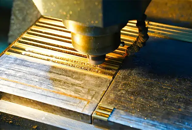 CNC Machine Cutting Metal Surface